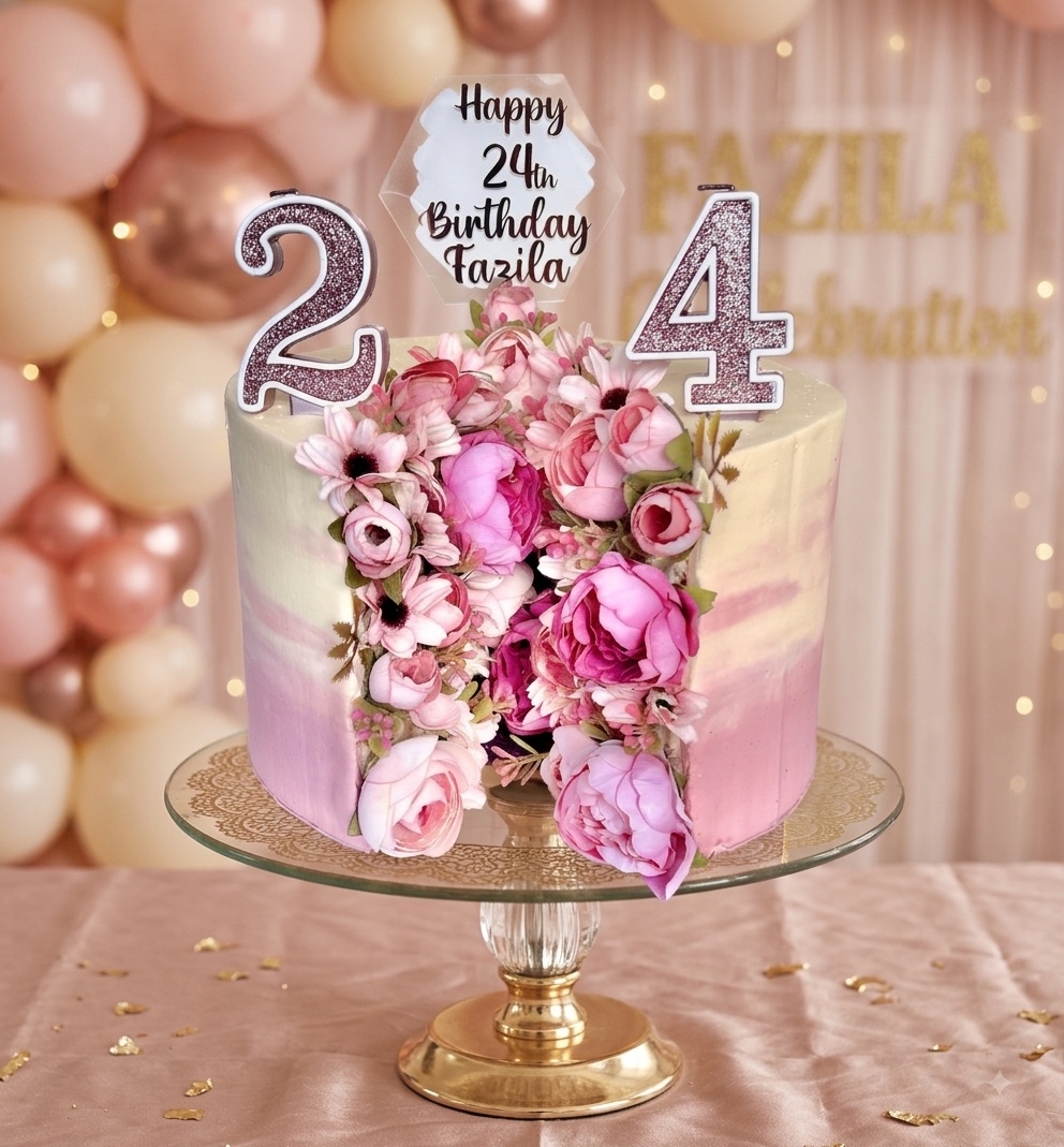 Floral Reveal Cake